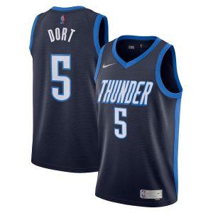 2021-22 Oklahoma City Thunder #5 Luguentz Dort Earned Edition Swingman Jersey Basketball Jersey Black 331435