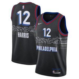 Basketball Jersey 2021-22 Philadelphia 76ers #12 Tobias Harris City Edition Swingman Jersey Black 331656