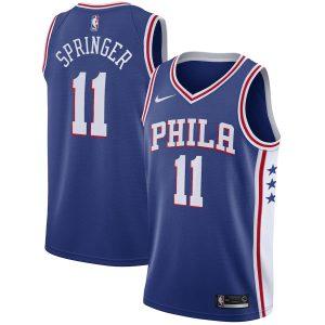 2021-22 Philadelphia 76ers #11 Jaden Springer Icon Swingman Jersey – Royal Icon Edition Royal 331606