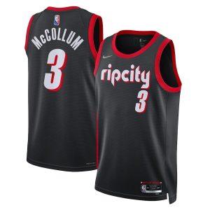 2021-22 Portland Trail Blazers #3 C.J. Basketball Jersey McCollum City Edition Swingman Jersey Black 331764