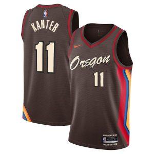 Basketball Jersey 2021-22 Portland Trail Blazers #11 Enes Kanter City Edition Swingman Jersey Black 331804