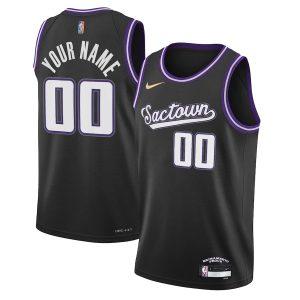 2021-22 Sacramento Kings Nike City Edition Swingman Jersey – Custom Black Black 332012