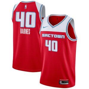 2021-22 Sacramento Kings Basketball Jersey #40 Harrison Barnes City Edition Swingman Jersey Red 331942