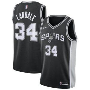 2021-22 San Antonio Spurs #34 Jock Landale Swingman Jersey – Black Icon Edition Black 332032