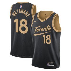 Basketball Jersey 2021-22 Toronto Raptors #18 Yuta Watanabe City Edition Swingman Jersey Black 332062