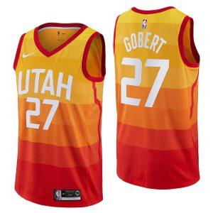 Basketball Jersey 2021-22 Utah Jazz #27 Rudy Gobert City Edition Swingman Jersey Orange 332153