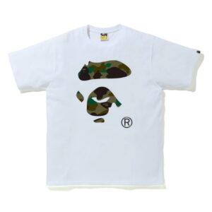 BAPE 1st Camo Ape Face Tee White/Green White/Green 347992