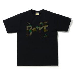 BAPE 1st Camo Bapesta Logo Tee Black/Green Black/Green 348493