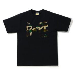 BAPE 1st Camo Bapesta Logo Tee Black/Yellow Black/Yellow 348458