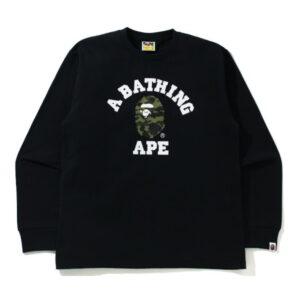 BAPE 1st Camo College L/S Tee (SS21) Black/Green Black/Green 349539