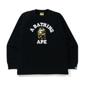 BAPE 1st Camo College L/S Tee (SS21) Black/Yellow Black/Yellow 349531