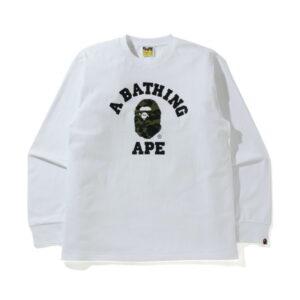 BAPE 1st Camo College L/S Tee (SS21) White/Green White/Green 349505