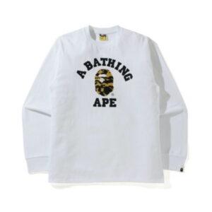 BAPE 1st Camo College L/S Tee (SS21) White/Yellow White/Yellow 349496