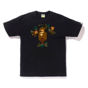 T-Shirt BAPE 1st Camo College Milo Tee Black/Green Black/Green 350213