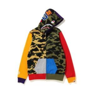 BAPE 1st Camo Crazy Shark Full Zip Hoodie Multi Multi 354065