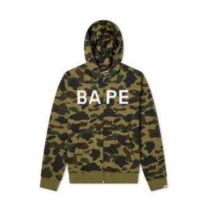 BAPE 1st Camo Crystal Stone Full Zip Hoodie Green Green 355036