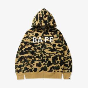 BAPE 1st Camo Crystal Stone Full Zip Hoodie Yellow Yellow 354090