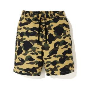 BAPE 1st Camo Drawstring Shorts Yellow Yellow 355748