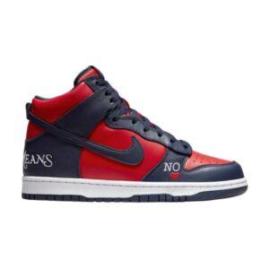 Supreme x Nike Dunk High SB By Any Means – Red Navy DN3741 600