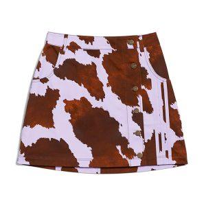 adidas Ivy Park Denim Cow-Print Skirt AOP Cow Hide/Purple Glow AOP Cow Hide/Purple Glow 350337