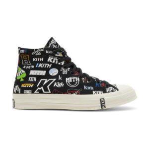 Kith x Converse Chuck 70 High 10th Anniversary Sneakers – Black Black 172465C