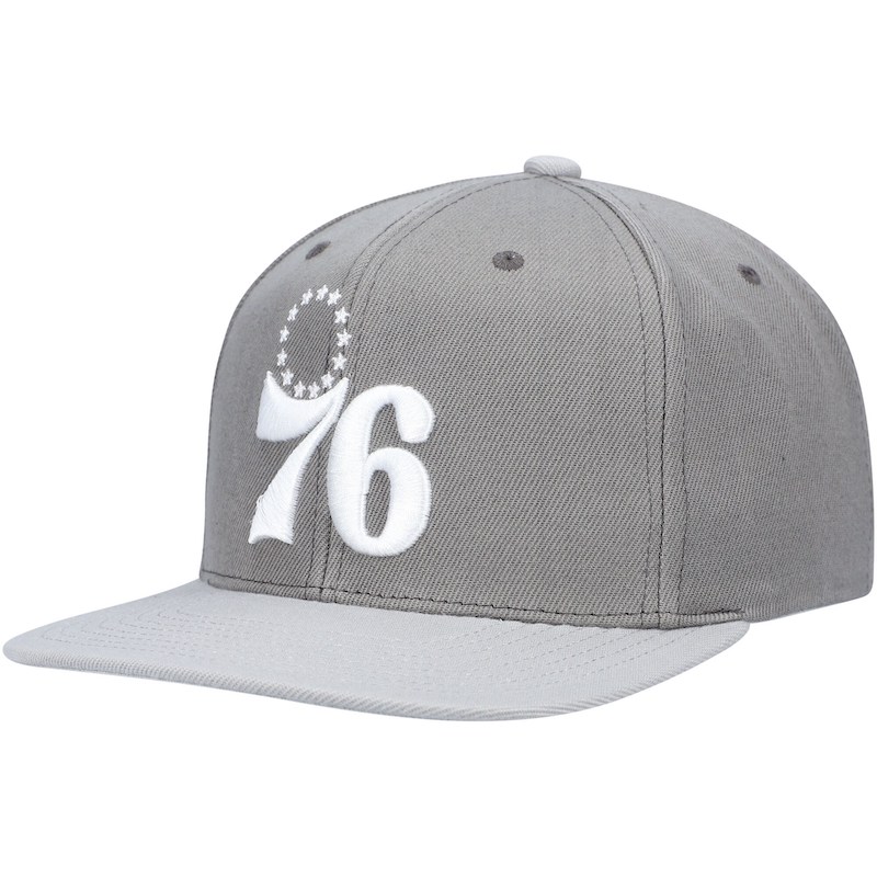 Mitchell & Ness Gray Philadelphia 76ers Cool Snapback Hat Brown 4560686