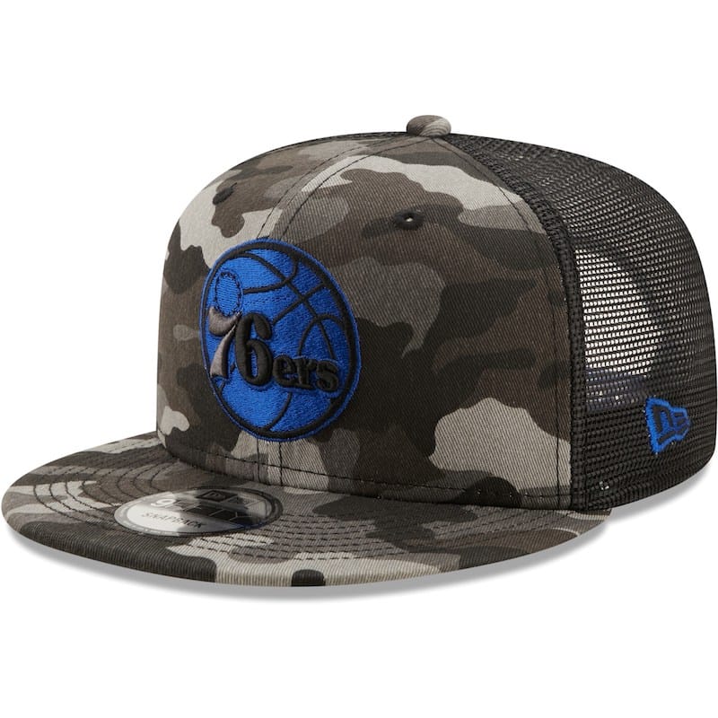 Men's New Era Camo Philadelphia 76ers 9FIFTY Snapback Hat 4337229