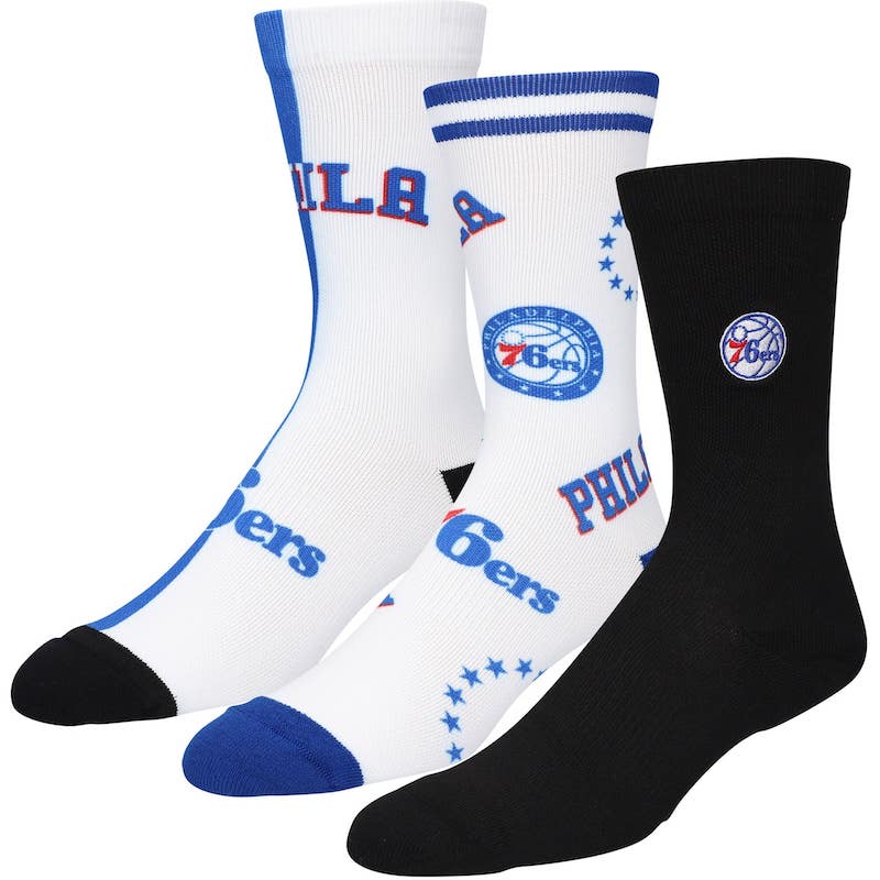 Men's Philadelphia 76ers MVP 3-Pack Crew Socks Grey 4255646