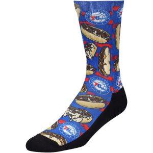 Sports socks Men's Rock Em Socks Philadelphia 76ers Philly Cheesesteaks Crew Socks White 4693711