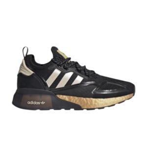 Wmns adidas ZX 2K Boost Black Gold Metallic Sneakers FY2014