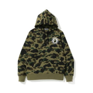 BAPE 1st Camo Kanji Pullover Hoodie Green Green 427684