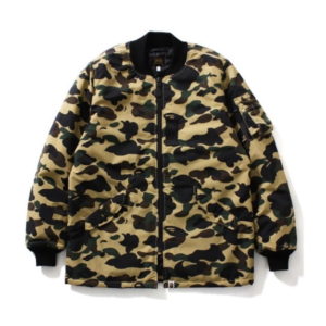 Jacket BAPE 1st Camo Long Length MA 1 Jacket Yellow Yellow 428405