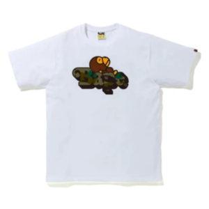 T-shirt BAPE 1st Camo Milo on BAPE Tee White/Green White 428717