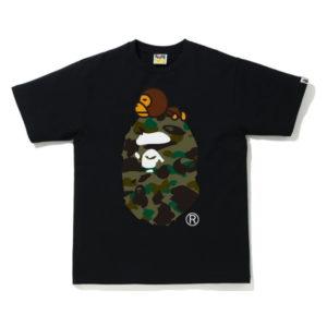 T-shirt BAPE 1st Camo Milo on Big Ape Tee (FW21) Black/Green Grey 428743