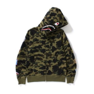 BAPE 1st Camo Multi Logo Shark Full Zip Hoodie Green Camo Green/Camo 428876