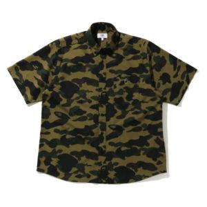 BAPE 1st Camo Relaxed Short Sleeve Shirt Green Tang 429657