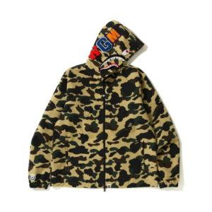 BAPE 1st Camo Shark Hoodie Jacket Yellow Grey 431500