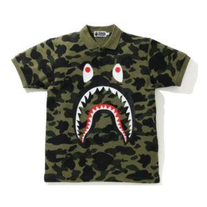 BAPE 1st Camo Shark Polo Green Green 433291