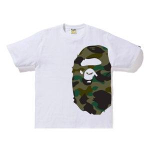 BAPE 1st Camo Side Big Ape Head Tee White/Green White/Green 434841