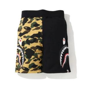 Sports shorts BAPE 1st Camo Side Shark Sweatshort Black/Yellow Black/Yellow 434898