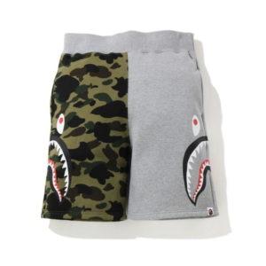 Sports shorts BAPE 1st Camo Side Shark Sweatshort Gray/Green Grey/Green 434891