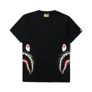 BAPE 1st Camo Side Shark Tee Black/Green White 435511