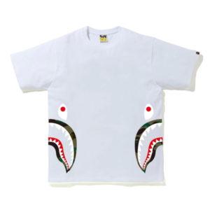 BAPE 1st Camo Side Shark Tee White/Green White/Green 435498