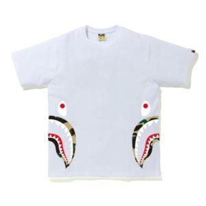 BAPE 1st Camo Side Shark Tee White/Yellow White/Yellow 435483