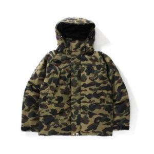 Hooded Jacket BAPE 1st Camo Snow Board Down Jacket M Green Green 435664