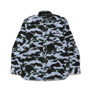 BAPE 1st Camo Stripe BD Shirt Blue Blue 436116