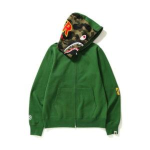 BAPE 2nd Shark Full Zip Hoodie Green Green 445150