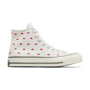 Converse Chuck 70 Embroidered Lips High Love Me Sneakers – Vintage White A01601C