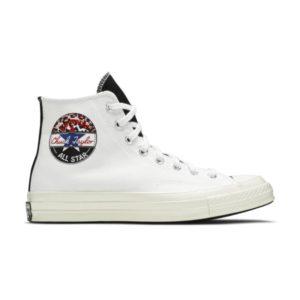 Converse Chuck 70 Hi Logo Play Sneakers – White Rush Blue Black 166747C