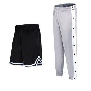 Daiong Gray Stripe Pants Set Basketball Shorts 456966